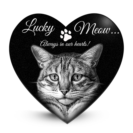 EVRPIC Pet Grave Marker & Memorial Plaque Personalized | Theme: Laser-Etched (Pet) | Ratio: 1v1 Heart