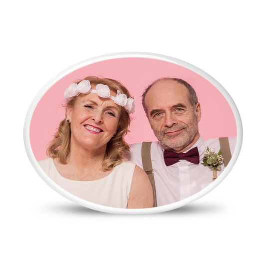 EVRPIC Headstone Picture & Porcelain Grave Photo Personalized | Theme: Classic (Couple) | Ratio: 1v1.5 Oval