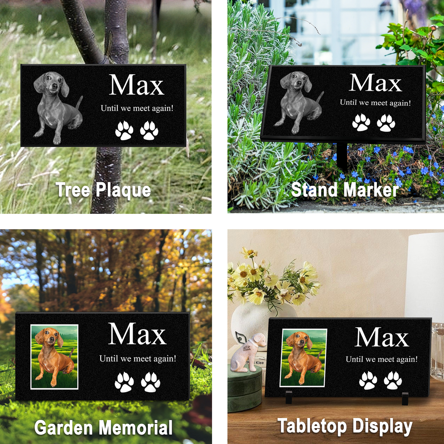 EVRPIC Pet Grave Marker & Memorial Plaque Personalized | Theme: Dog (Lift) | Ratio: 1v2 Rectangle