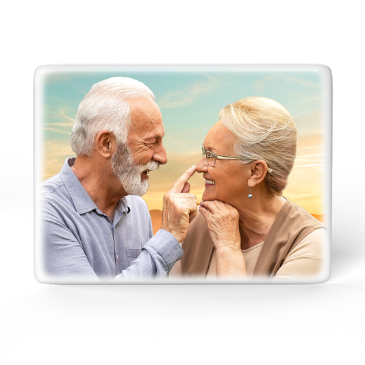 EVRPIC Headstone Picture & Porcelain Grave Photo Personalized | Theme: Classic (Couple) | Ratio: 1v1.5 Rectangle