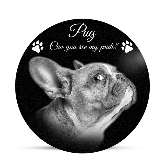 EVRPIC Pet Grave Marker & Memorial Plaque Personalized | Theme: Laser-Etched (Pet) | Ratio: 1v1 Round