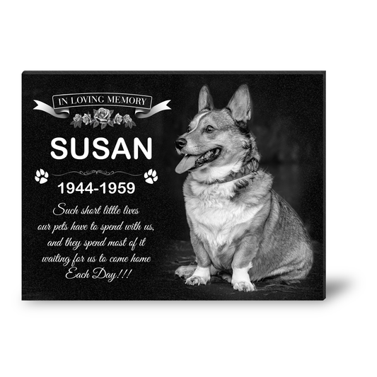 EVRPIC Pet Grave Marker & Memorial Plaque Personalized | Theme: Dog (Right) | Ratio: 1v1.5 Rectangle