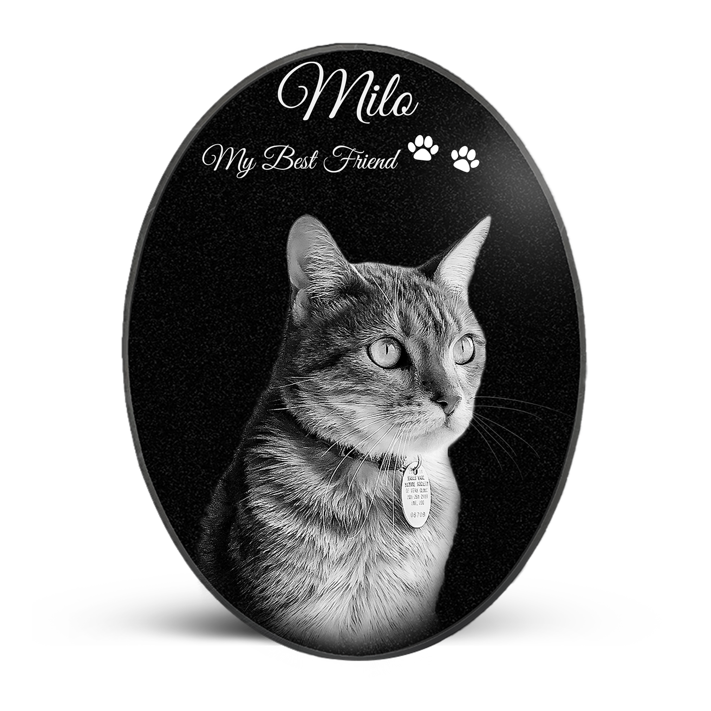 EVRPIC Pet Grave Marker & Memorial Plaque Personalized | Theme: Laser-Etched (Pet) | Ratio: 1v1.5 Oval