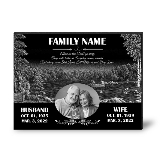 EVRPIC Grave Marker & Memorial Plaque Personalized | Theme: Single (Right) | Ratio: 1v1.5 Rectangle